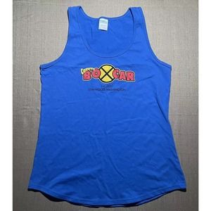 Conway Boxcar Women’s Large L Tank Top Blue Stanwood, Washington Graphic